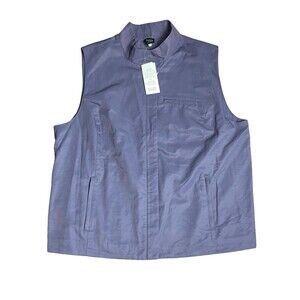 Eileen Fisher 1X Purple Full Zip Stand Collar Dusk Vest Sleeveless Pocket Jacket